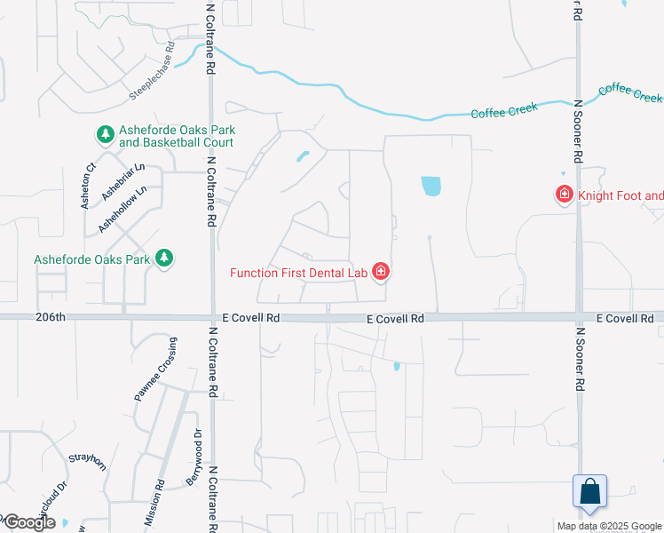 map of restaurants, bars, coffee shops, grocery stores, and more near 3316 Findhorn Drive in Edmond