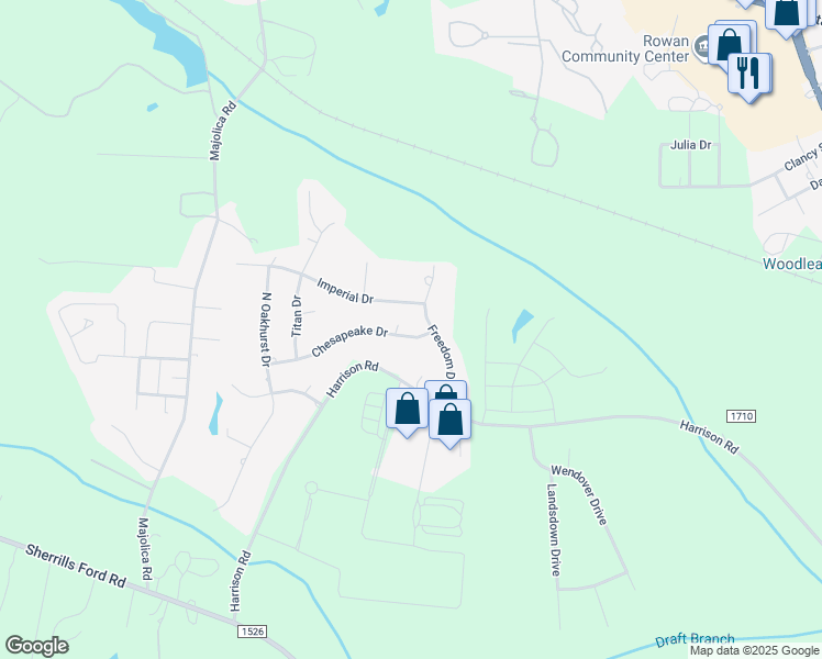 map of restaurants, bars, coffee shops, grocery stores, and more near 430 Chesapeake Drive in Salisbury