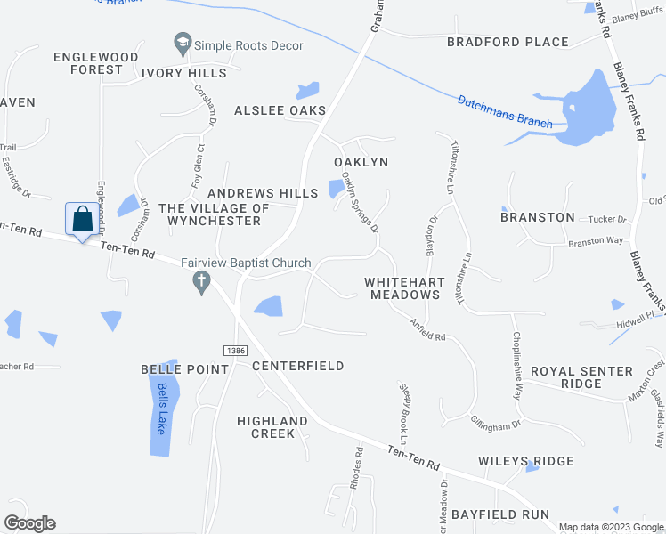 map of restaurants, bars, coffee shops, grocery stores, and more near 3225 Oaklyn Springs Drive in Raleigh