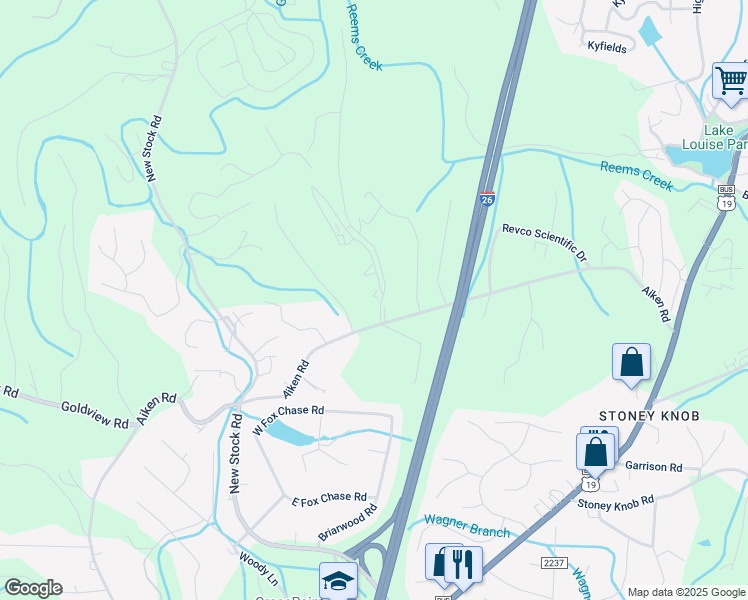 map of restaurants, bars, coffee shops, grocery stores, and more near 602 Highline Drive in Asheville