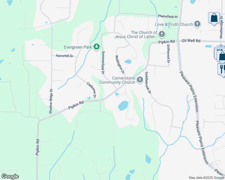 map of restaurants, bars, coffee shops, grocery stores, and more near 5 Deepwood Drive in Jackson