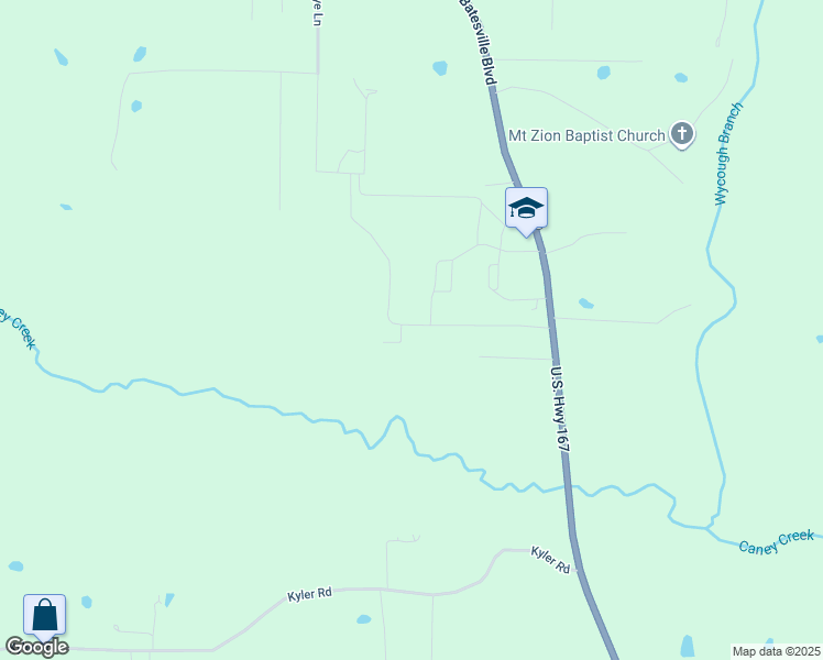 map of restaurants, bars, coffee shops, grocery stores, and more near 79 King George Street in Batesville