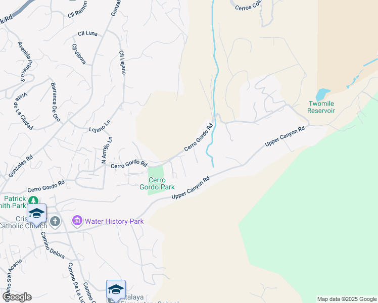 map of restaurants, bars, coffee shops, grocery stores, and more near 1520 Cerro Gordo Road in Santa Fe