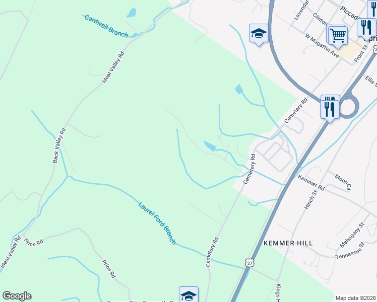 map of restaurants, bars, coffee shops, grocery stores, and more near 449 Wayne Smith Road in Spring City