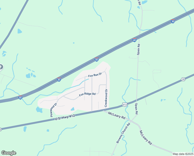 map of restaurants, bars, coffee shops, grocery stores, and more near 167 Fox Run Drive in Jackson