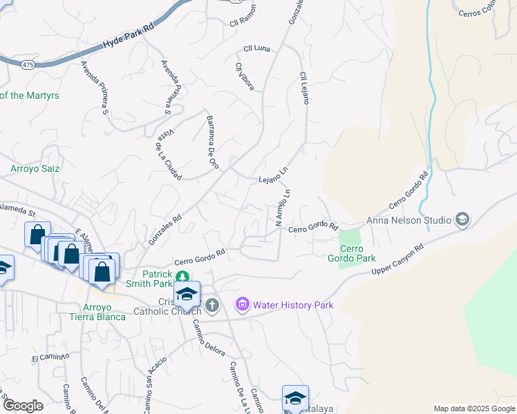 map of restaurants, bars, coffee shops, grocery stores, and more near 160 1/2 Lorenzo Road in Santa Fe
