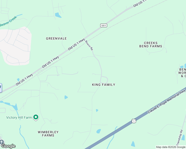 map of restaurants, bars, coffee shops, grocery stores, and more near 3600 Bosco Road in New Hill