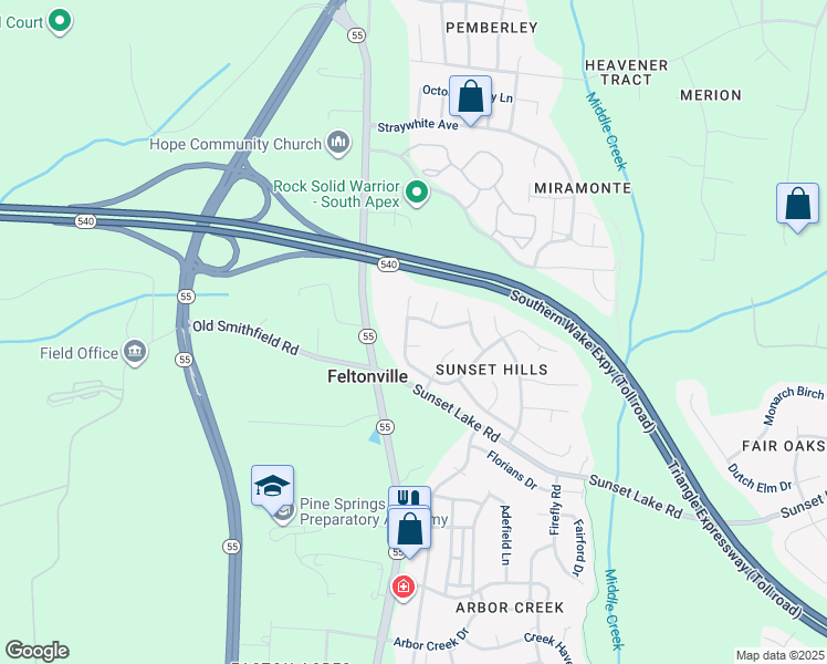 map of restaurants, bars, coffee shops, grocery stores, and more near 206 Cabana Drive in Apex