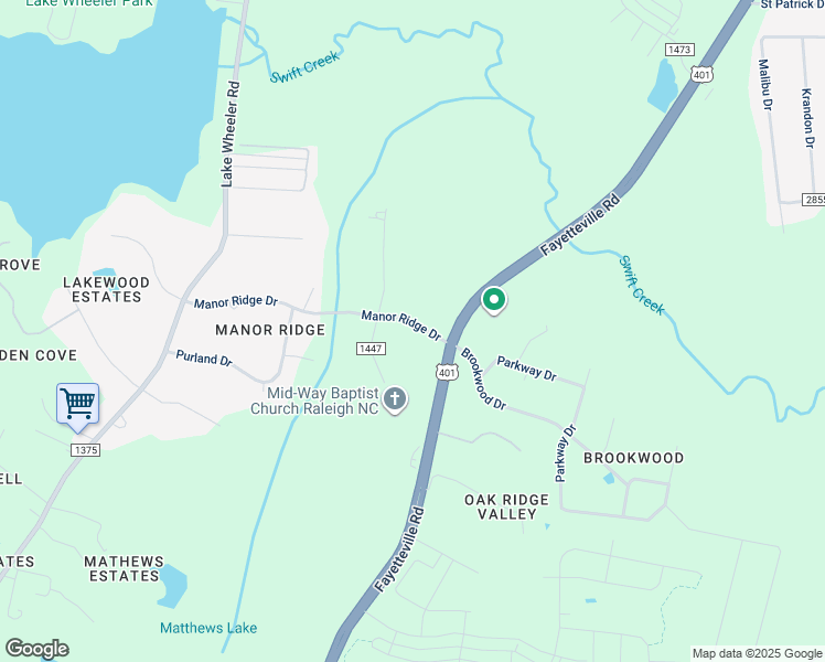 map of restaurants, bars, coffee shops, grocery stores, and more near 3017 Manor Ridge Drive in Raleigh