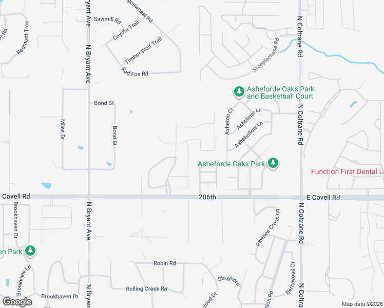 map of restaurants, bars, coffee shops, grocery stores, and more near 2117 Hidden Creek Court in Edmond