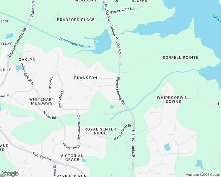 map of restaurants, bars, coffee shops, grocery stores, and more near 2605 Branston Way in Apex