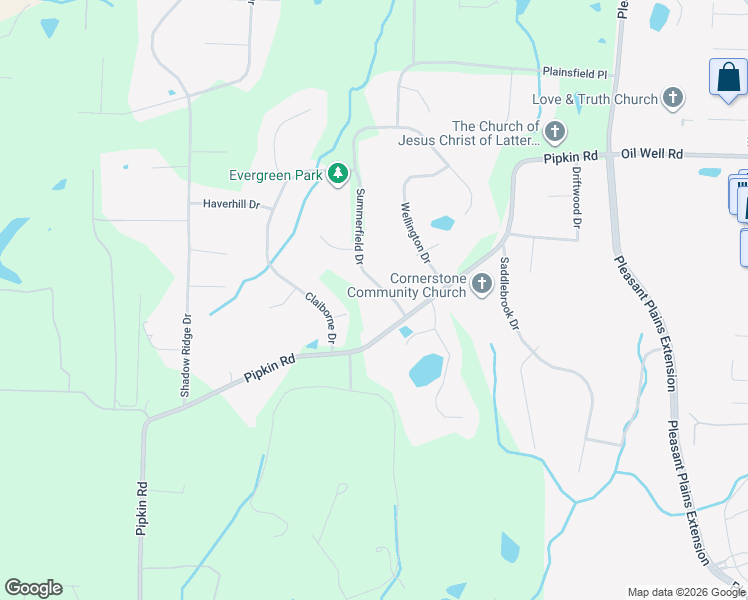 map of restaurants, bars, coffee shops, grocery stores, and more near 36 Summerfield Drive in Jackson
