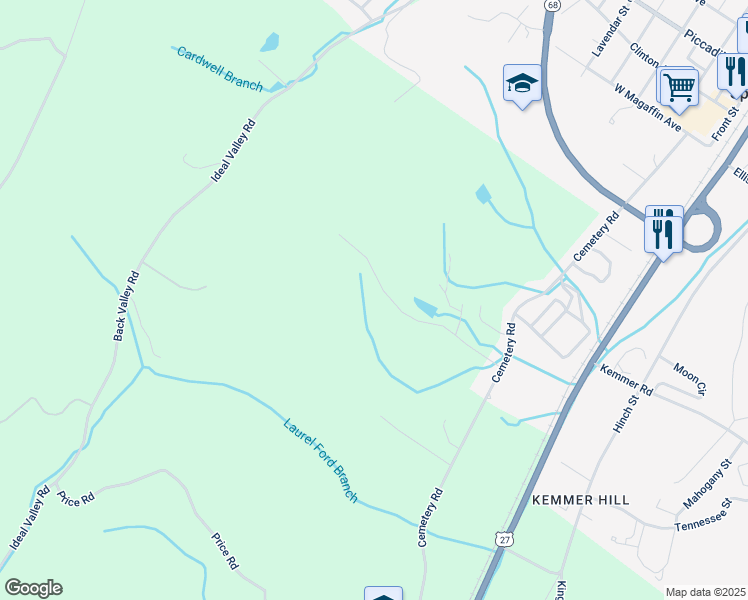 map of restaurants, bars, coffee shops, grocery stores, and more near 449 Wayne Smith Road in Spring City
