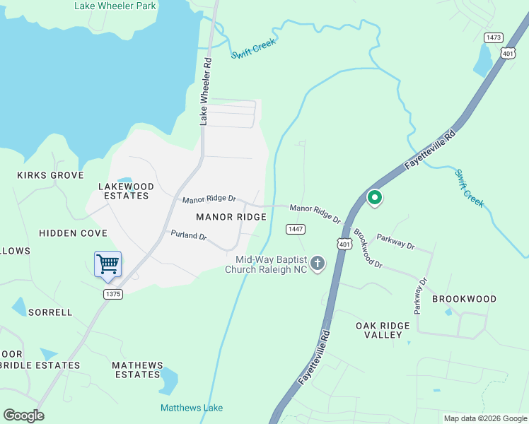 map of restaurants, bars, coffee shops, grocery stores, and more near 3109 Manor Ridge Drive in Raleigh