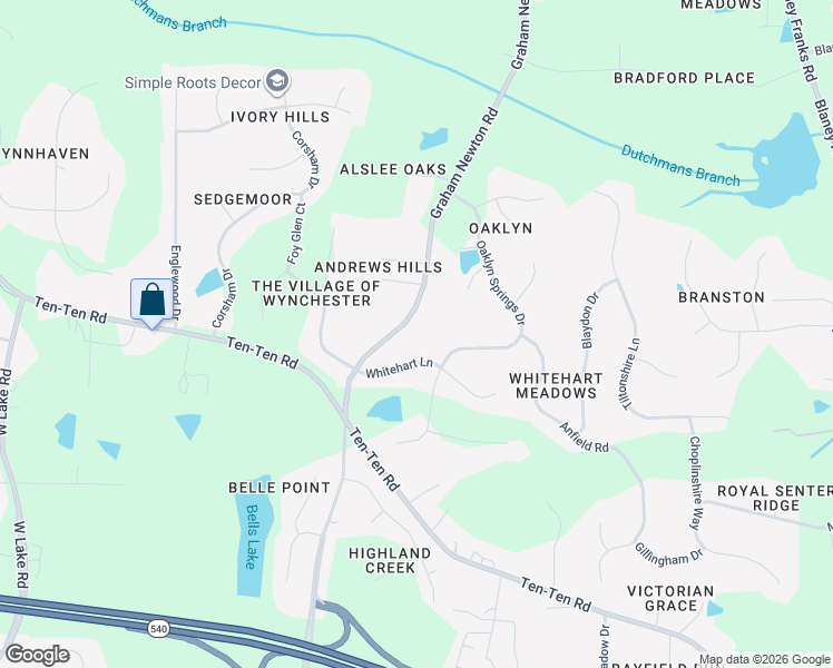 map of restaurants, bars, coffee shops, grocery stores, and more near 4529 Graham Newton Road in Raleigh