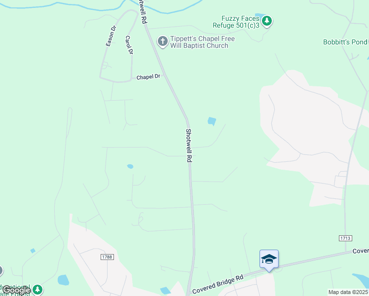 map of restaurants, bars, coffee shops, grocery stores, and more near 2117 Shotwell Road in Clayton