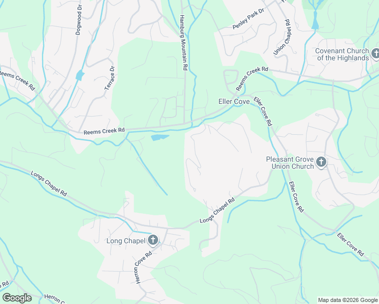 map of restaurants, bars, coffee shops, grocery stores, and more near 21 Twin Hills Drive in Weaverville