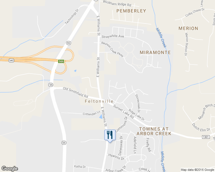 map of restaurants, bars, coffee shops, grocery stores, and more near 211 Cabana Drive in Apex