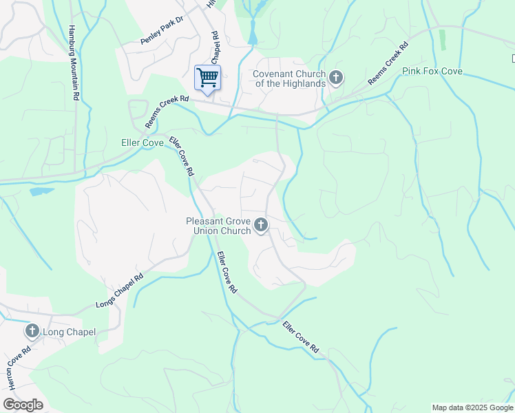 map of restaurants, bars, coffee shops, grocery stores, and more near 9 Forestwood Road in Weaverville