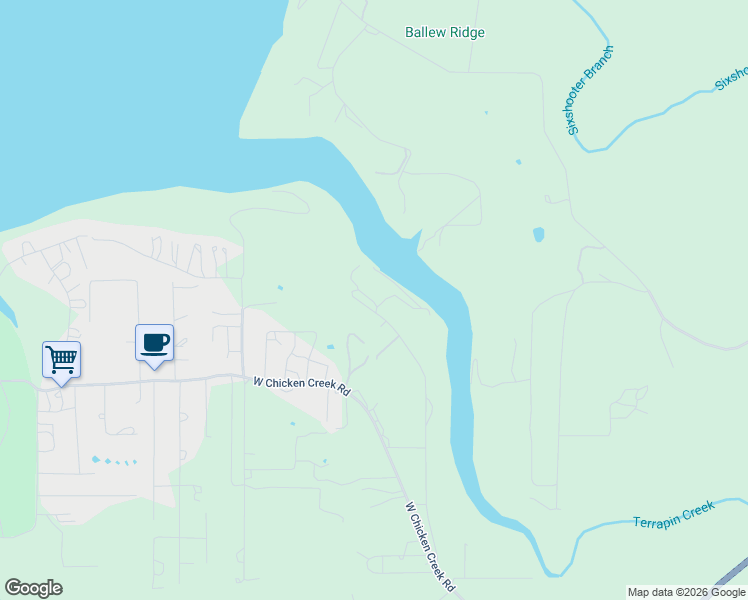 map of restaurants, bars, coffee shops, grocery stores, and more near 33936 South Terrapin Creek Road in Cookson
