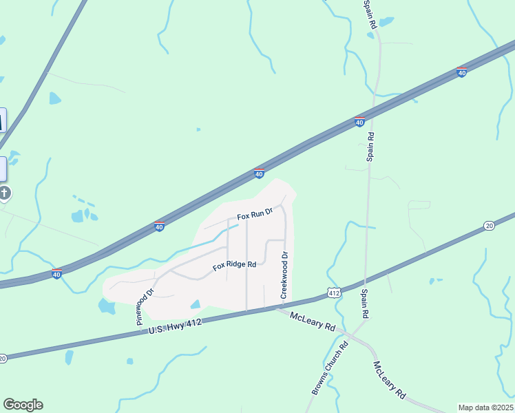 map of restaurants, bars, coffee shops, grocery stores, and more near 167 Fox Run Drive in Jackson