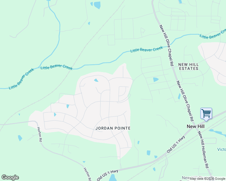 map of restaurants, bars, coffee shops, grocery stores, and more near 2769 Jordan Pointe Boulevard in New Hill