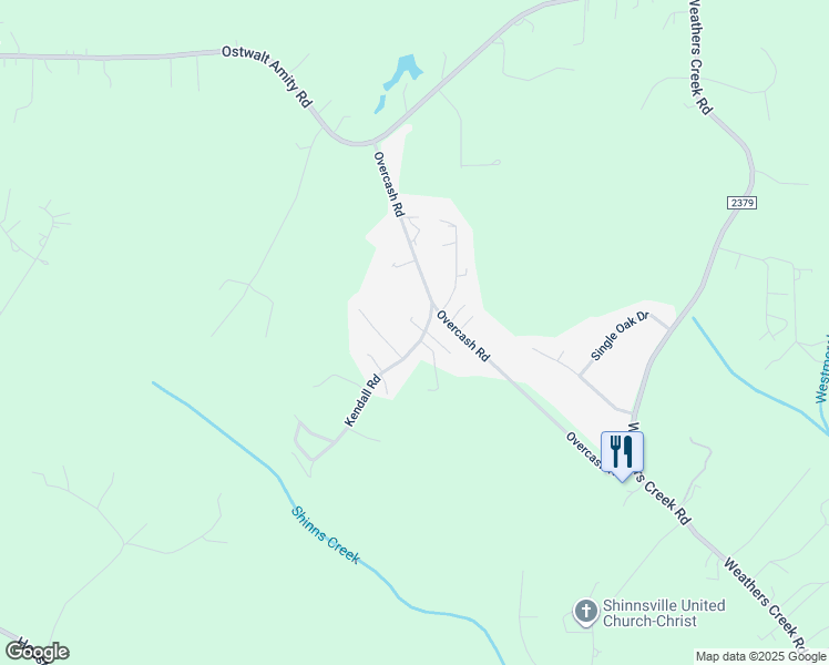 map of restaurants, bars, coffee shops, grocery stores, and more near 120 Kendall Road in Troutman