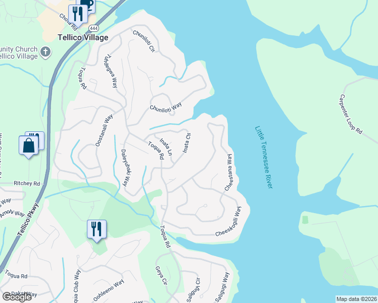 map of restaurants, bars, coffee shops, grocery stores, and more near 230 Cheestana Way in Loudon