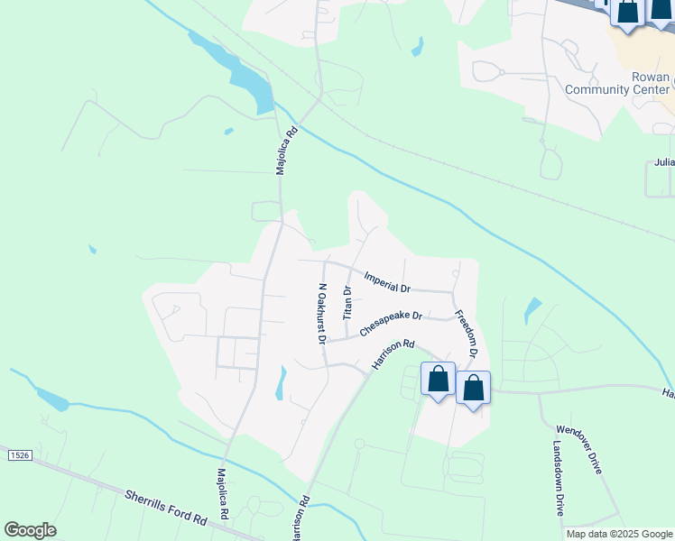 map of restaurants, bars, coffee shops, grocery stores, and more near 325 Imperial Drive in Salisbury
