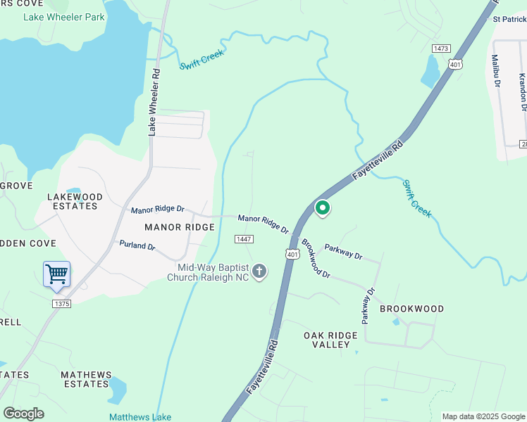 map of restaurants, bars, coffee shops, grocery stores, and more near 3000 Manor Ridge Drive in Raleigh