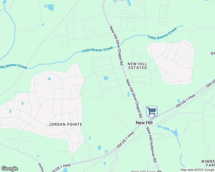 map of restaurants, bars, coffee shops, grocery stores, and more near 2520 New Hill Olive Chapel Road in New Hill