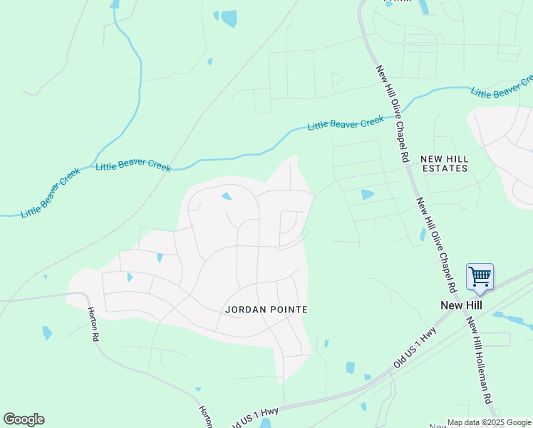map of restaurants, bars, coffee shops, grocery stores, and more near 2763 Jordan Pointe Boulevard in New Hill