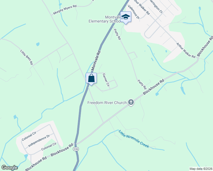 map of restaurants, bars, coffee shops, grocery stores, and more near 3548 Garner Circle in Maryville