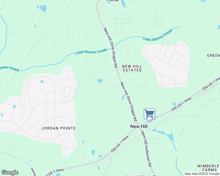 map of restaurants, bars, coffee shops, grocery stores, and more near 2520 New Hill Olive Chapel Road in New Hill