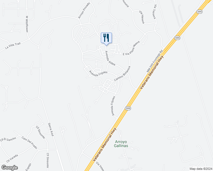 map of restaurants, bars, coffee shops, grocery stores, and more near 8 Calle Plazuela in Santa Fe