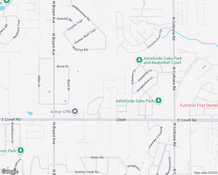 map of restaurants, bars, coffee shops, grocery stores, and more near 2117 Hidden Creek Court in Edmond