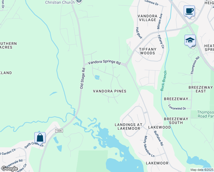 map of restaurants, bars, coffee shops, grocery stores, and more near 138 Roan Drive in Garner