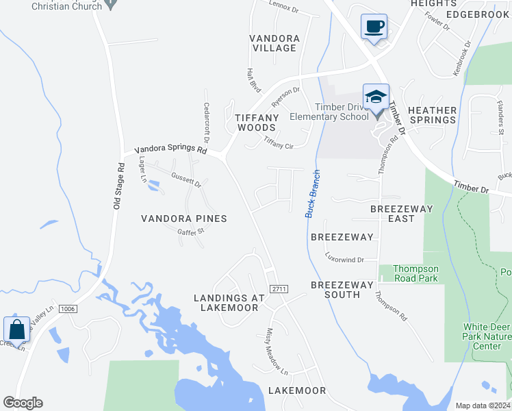 map of restaurants, bars, coffee shops, grocery stores, and more near 1608 Buffaloe Road in Garner
