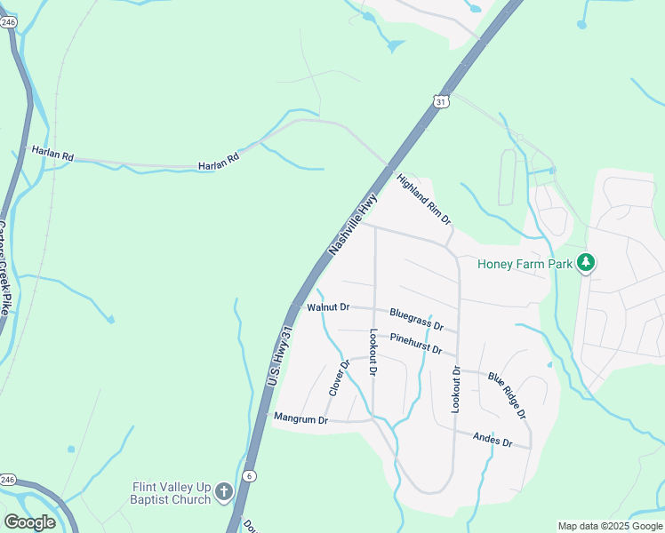 map of restaurants, bars, coffee shops, grocery stores, and more near 2134 Nashville Highway in Columbia
