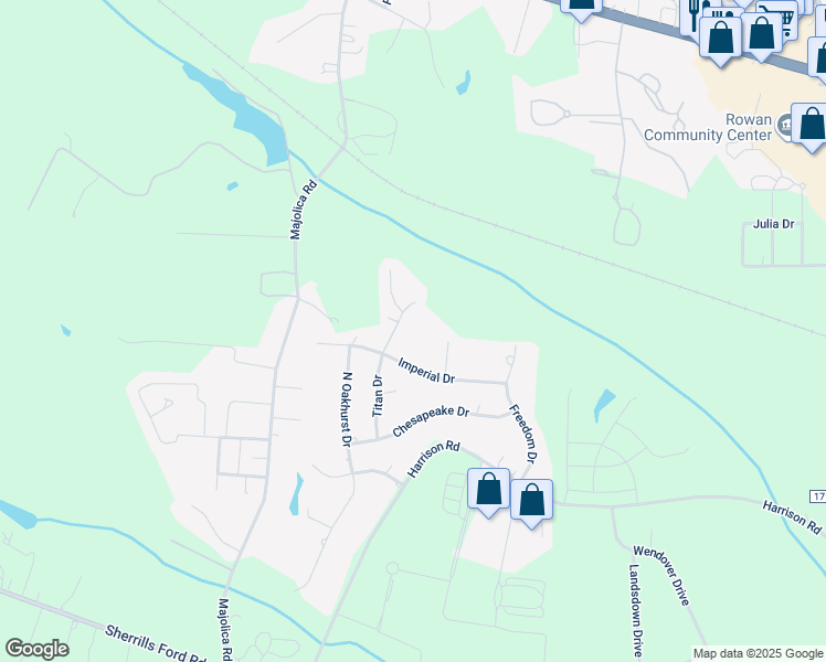 map of restaurants, bars, coffee shops, grocery stores, and more near 1001 North Titan Drive in Salisbury