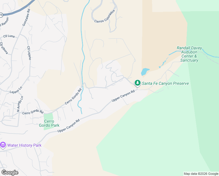 map of restaurants, bars, coffee shops, grocery stores, and more near 1666 Cerro Gordo Road in Santa Fe