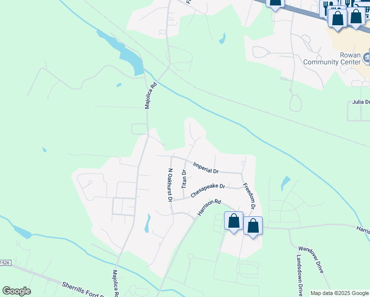 map of restaurants, bars, coffee shops, grocery stores, and more near 1008 North Titan Drive in Salisbury