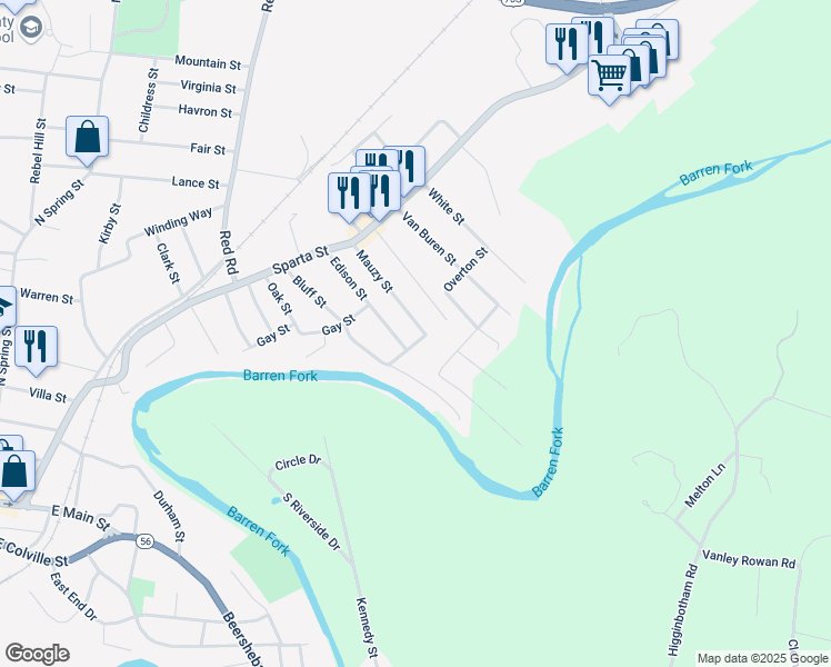 map of restaurants, bars, coffee shops, grocery stores, and more near 144 Mauzy Street in McMinnville