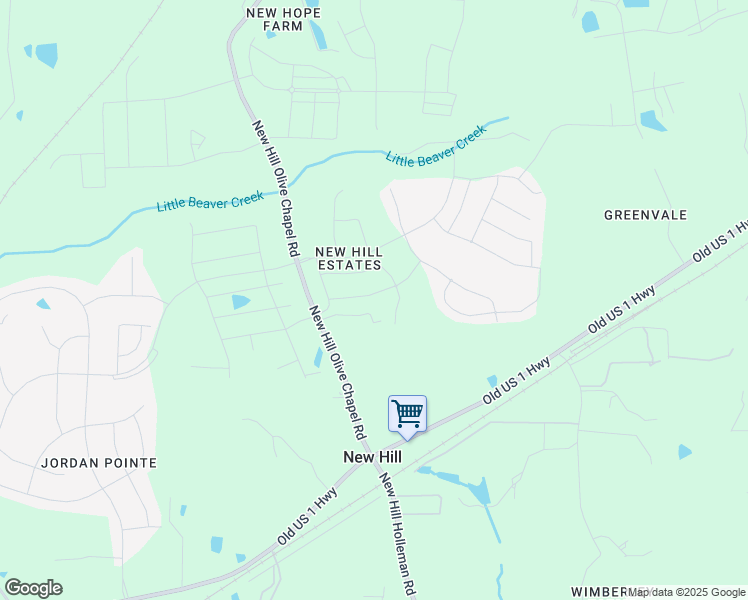 map of restaurants, bars, coffee shops, grocery stores, and more near 2521 New Hill Olive Chapel Road in New Hill