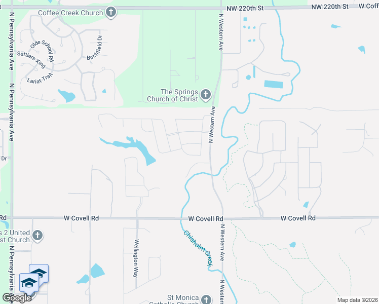map of restaurants, bars, coffee shops, grocery stores, and more near 3816 Cookson Road in Edmond