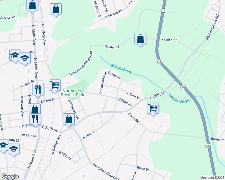 map of restaurants, bars, coffee shops, grocery stores, and more near 902 East 23rd Street in Newton