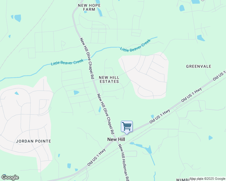 map of restaurants, bars, coffee shops, grocery stores, and more near 2521 New Hill Olive Chapel Road in New Hill