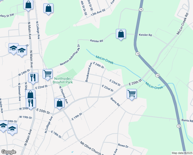 map of restaurants, bars, coffee shops, grocery stores, and more near 902 East 23rd Street in Newton