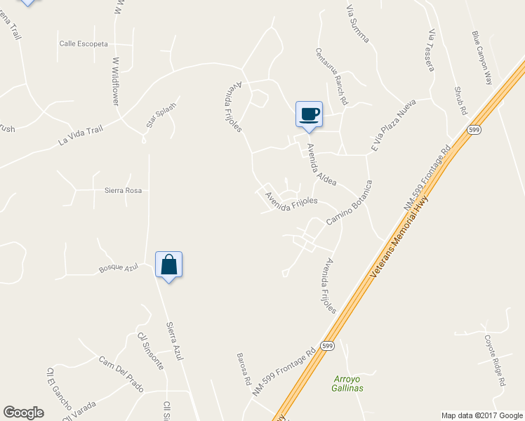 map of restaurants, bars, coffee shops, grocery stores, and more near 27 Camino Esperanza in Santa Fe