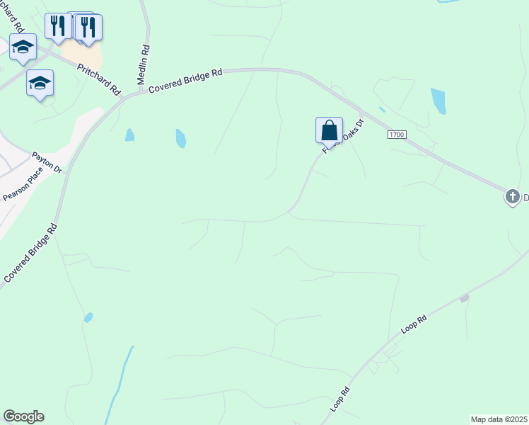 map of restaurants, bars, coffee shops, grocery stores, and more near 344 Forest Oaks Drive in Clayton